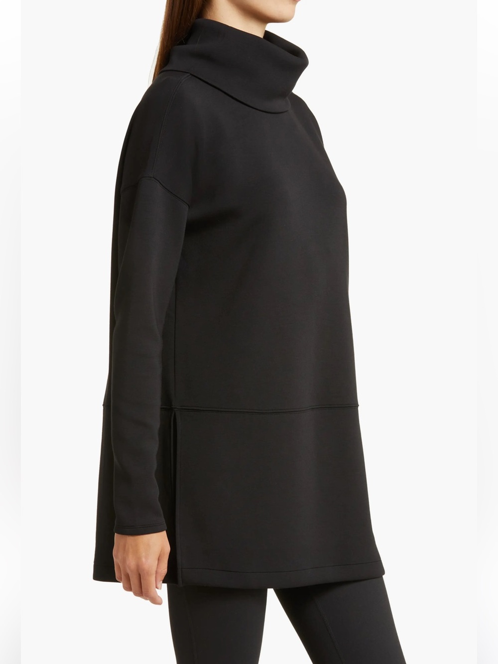 Spanx AirEssentials Turtleneck Tunic Top Black L - Picture 3 of 10